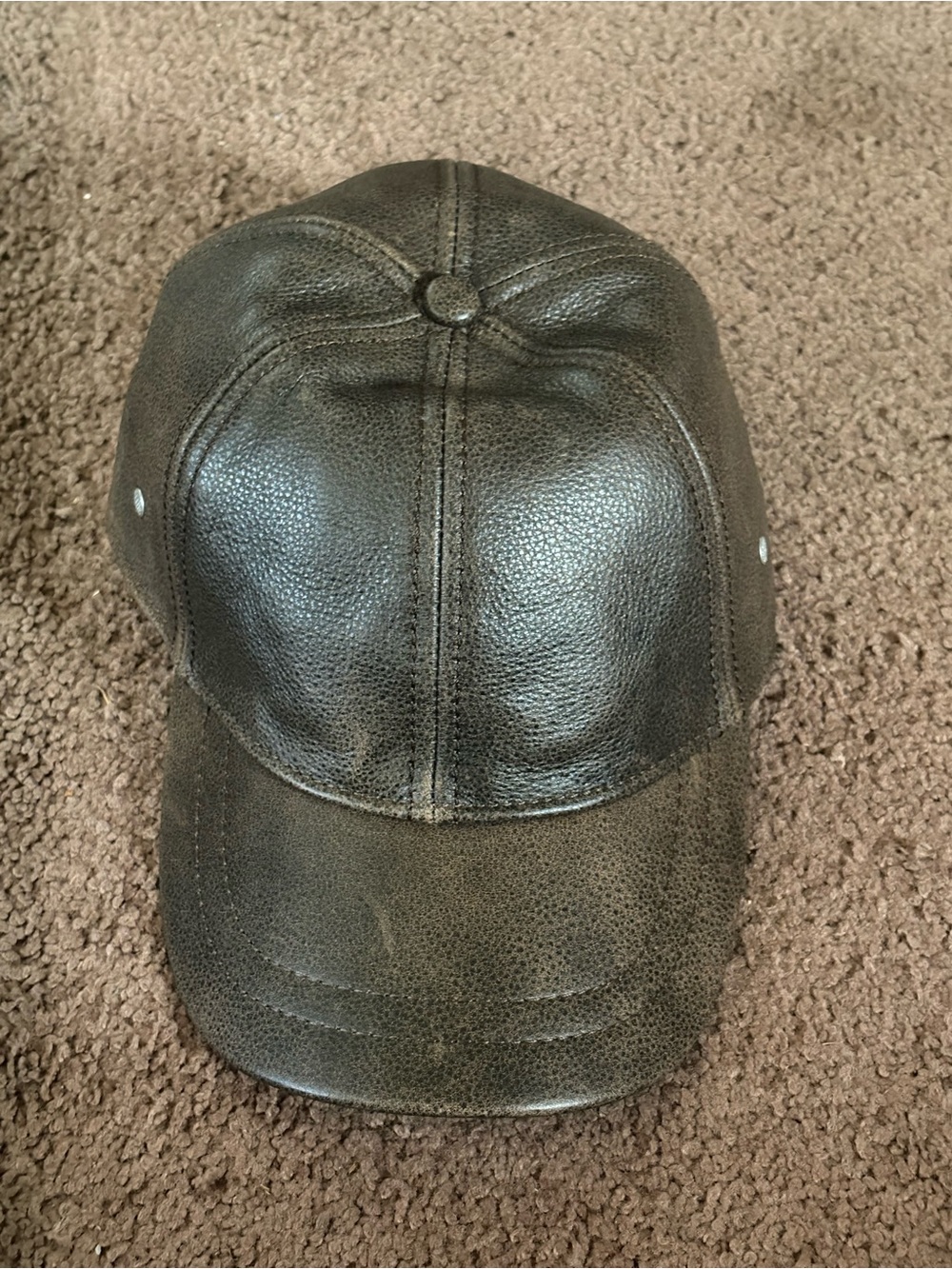 Wilsons Leather Faux Leather Baseball Cap in Dark Brown